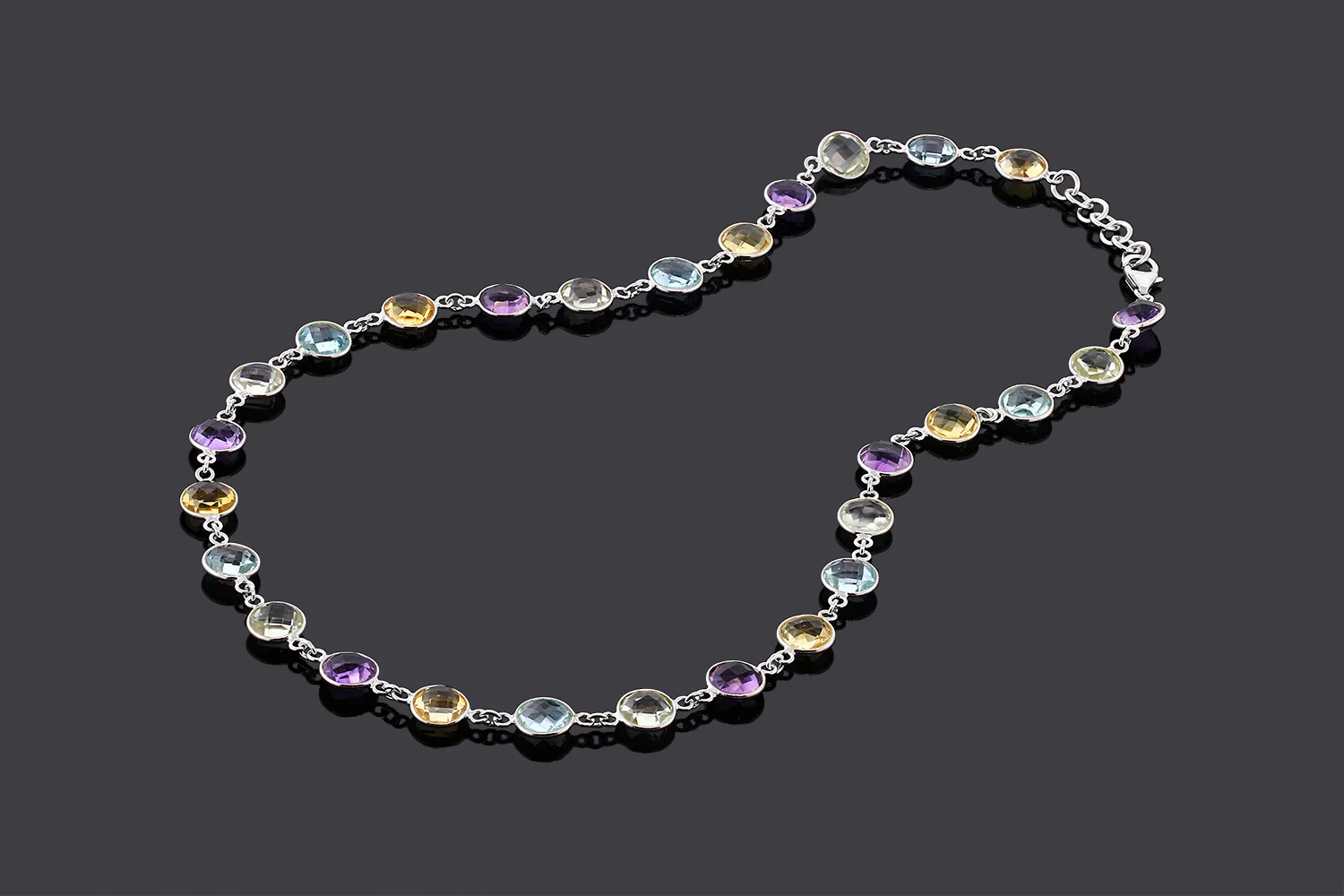 GemStoneKing 43 00 Ct шахматная доска круглая 8 мм настоящий аметист сине топаз и цитрин