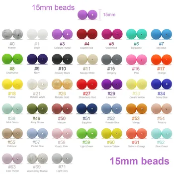 

Cute-idea 300pcs 15mm Eco-friendly Sensory Teething Necklace, baby products silicone beads Teether chew Toy BPA free