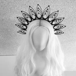 Gold Sunburst Halo Crown Goddess Headband Women Photo Shoot Studio Accessories Young Girl Photography Props Hair Festival Party