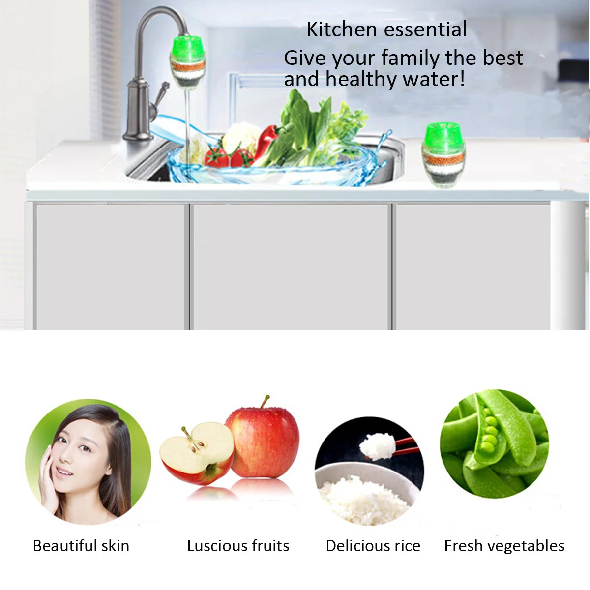 Household Kitchen Home Carbon Faucet Mini Tap Water Clean Filter Purifier Filtration Cartridge 21-23mm Carbon Water Filter