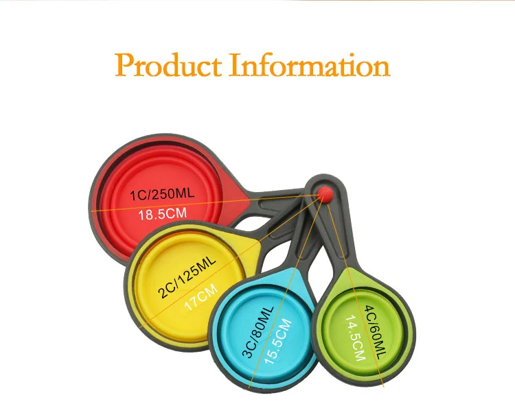 4 шт./компл. из Еда Класс силиконовый зеленый складной Кухня мерный стаканчик ложка льда для измерения сливок инструмент нож для повара выпечки набор инструментов