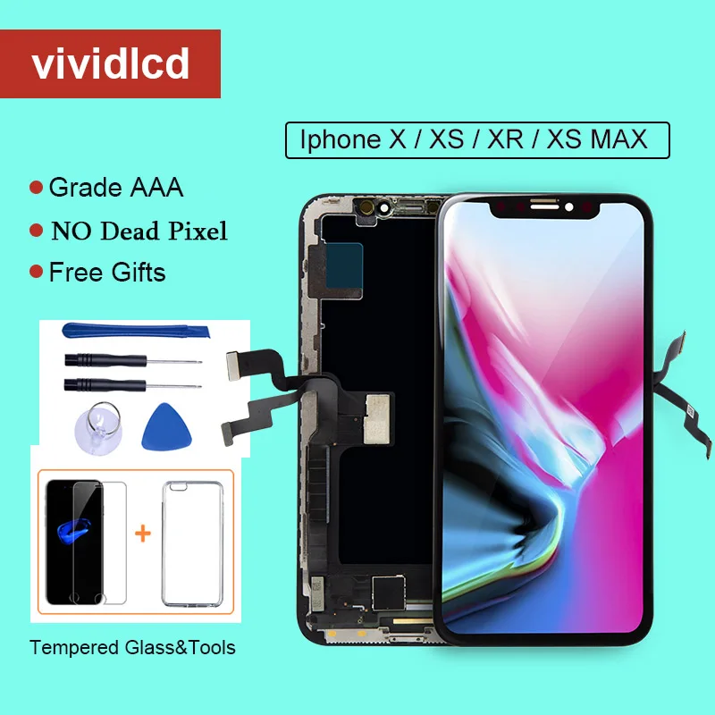 

ZY AMOLED Screen For Iphone XS X LCD Display Liquid Screen for Iphone XS MAX XR Assembly Parts Easy to install