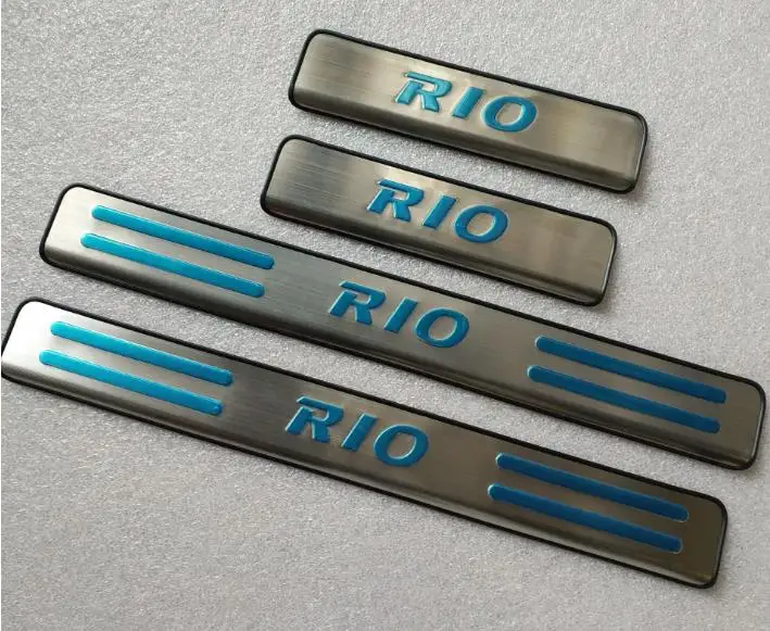 for KIA RIO 2010 2011 2012 2013 2014 2015 2016 sedan hatchback stainless steel scuff plate door sill car accessories 4pcs/set | Автомобили