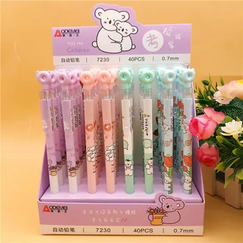 

40 pcs/lot Kawaii Donuts Koala Mechanical Pencil Cute Student Automatic Pen For Kid School Office Supply Promotional gifts