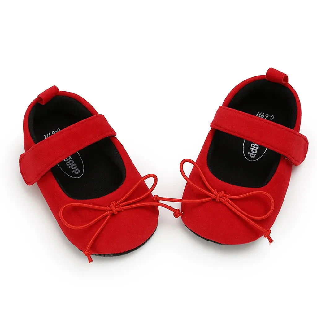 Г. Обувь принцессы для новорожденных девочек Милая обувь для малышей с бантом на мягкой подошве на плоской подошве повседневная детская обувь розового и красного цвета