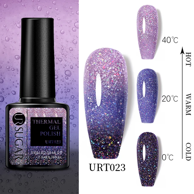UR SUGAR 7.5ml Luminous Thermal Gel Nail Polish 2 In 1 Color Changing Glow in Dark Soak Off Manicuring UV Gel Nail Art Varnish URT023