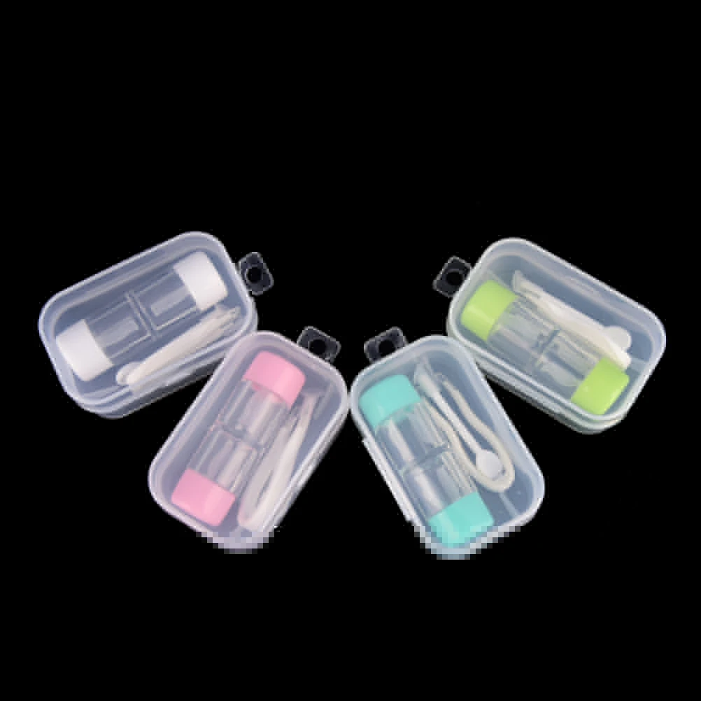simple cute RGP Rigid plastic clear smooth transparent contact lens case for lenses container box glasses | Красота и здоровье