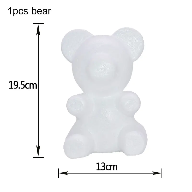 Polystyrene Styrofoam Foam Ball Rose Bear Modelling Styrofoam Bear DIY Craft Wedding Birthday Party Valentine's Day Gift Decor 