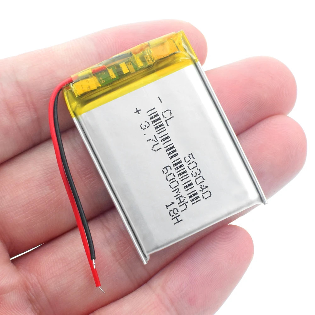 

1Pcs Rechargeable Polymer battery 600 mah 3.7 V 503040 Li-ion battery Cells for smart home dvr,GPS,mp3,mp4,DVD power bank