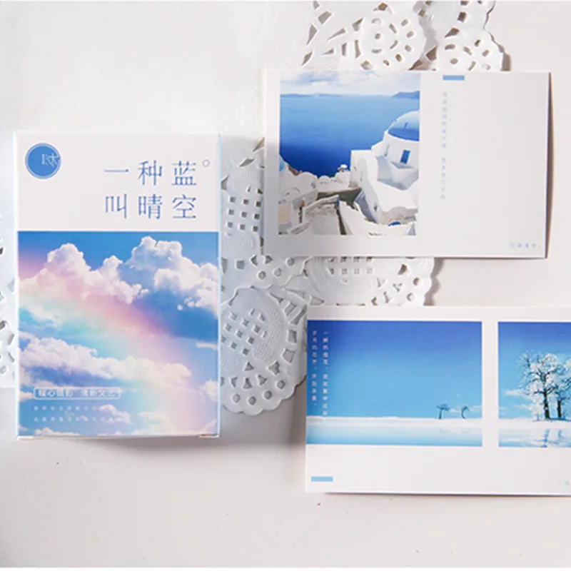 28 Sheets/Set Summer Blue Sky Lomo Card Mini Postcard Birthday Letter Envelope Gift Card Message