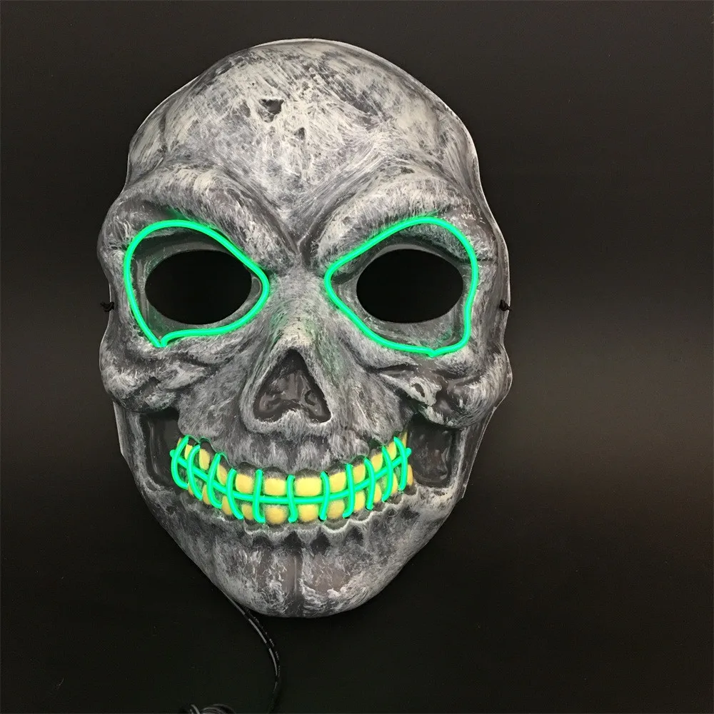 Halloween Skeleton Mask LED Masks Glow Scary Mask Light Up Cosplay Mask