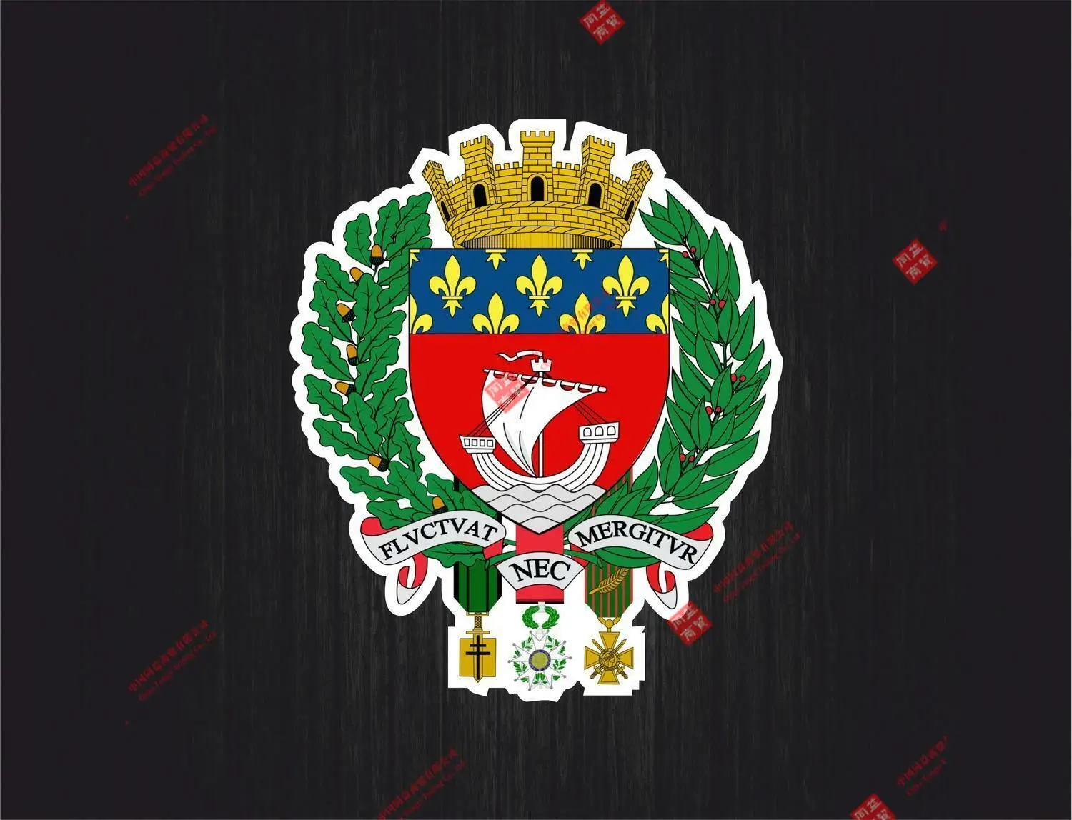 

Креативная наклейка из ПВХ, автомобильная наклейка на мотоцикл, наклейка для тюнинга, наклейка на автомобиль, герб Парижа, Франции, украшение для ноутбука