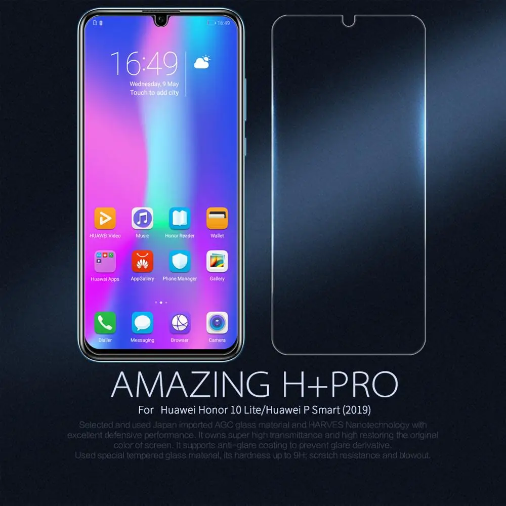 Huawei Honor 10 облегченное Закаленное стекло протектор экрана Nillkin 9H жесткий прозрачный защитное стекло на huawei P Smart Nilkin