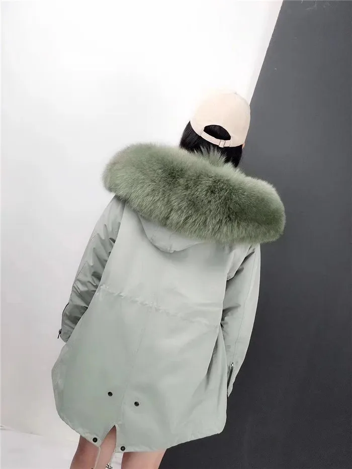 Chaquetas Mujer Женская парка из натурального Лисьего меха, зимняя меховая подкладка из натурального Лисьего меха, пальто для женщин