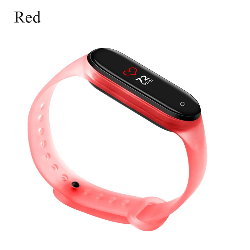 BOORUI прозрачный mi band 4 ремешок силиконовый сменный браслет наручных часов mi band 3 ремешок для Xiaomi mi Band 4 NFC аксессуары - Цвет: Red