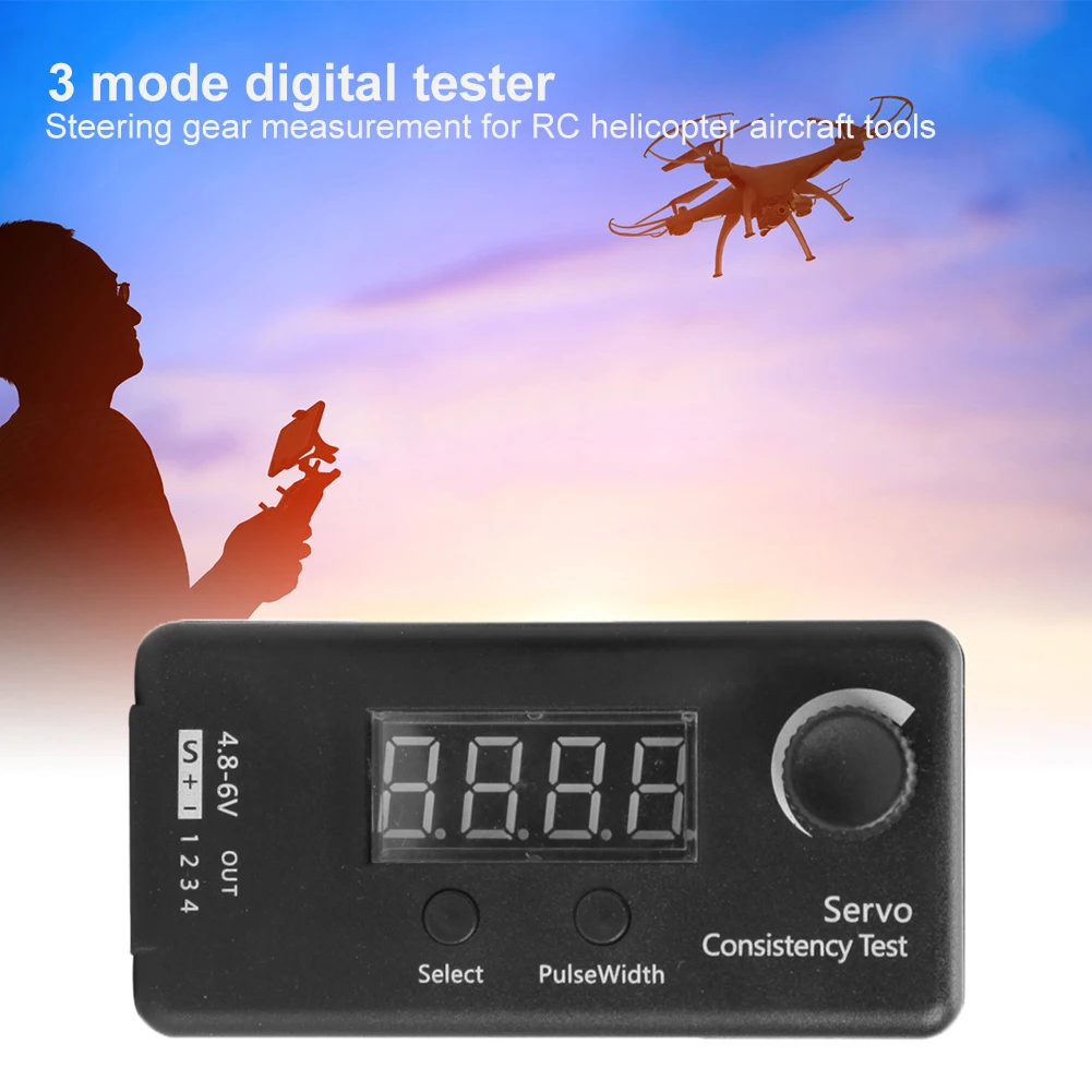 

DC4.8-6V Mini 3 Modes Digital Servo/ESC Consistency Tester Steering Gear Measurement for RC Helicopter Airplane Car Tool
