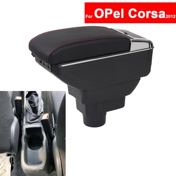 

For OPel Corsa 2012 Car Center Centre Console Storage Central Box Armrest Arm Rest Rotatable Auto Armrests with USB