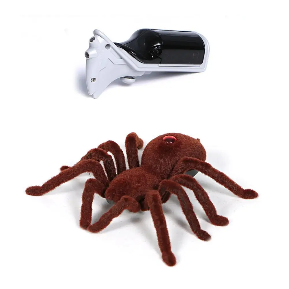 Control remoto aterrador espeluznante de araña de peluche de regalo de Halloween juguete adultos tarántula RC juguetes de los niños Z2Z4