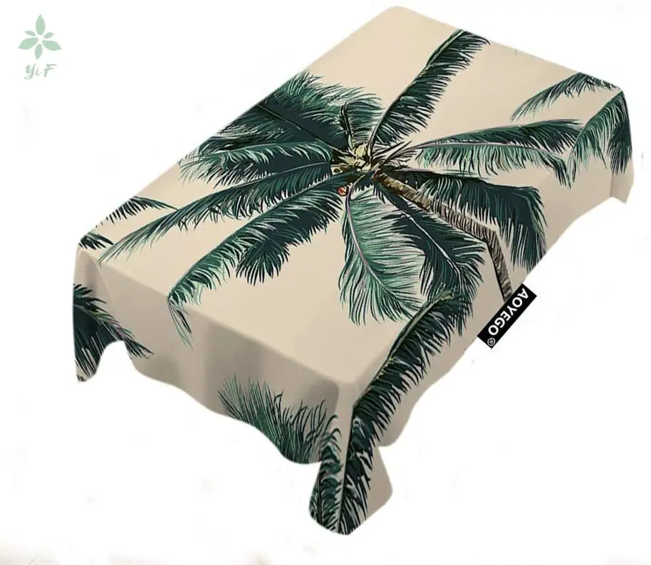 

Palm Trees Rectangle Tablecloth Beautiful Tropical Floral Leaf Green Exotic For Indoor Outdoor Picnic Party Dinner Table Decor