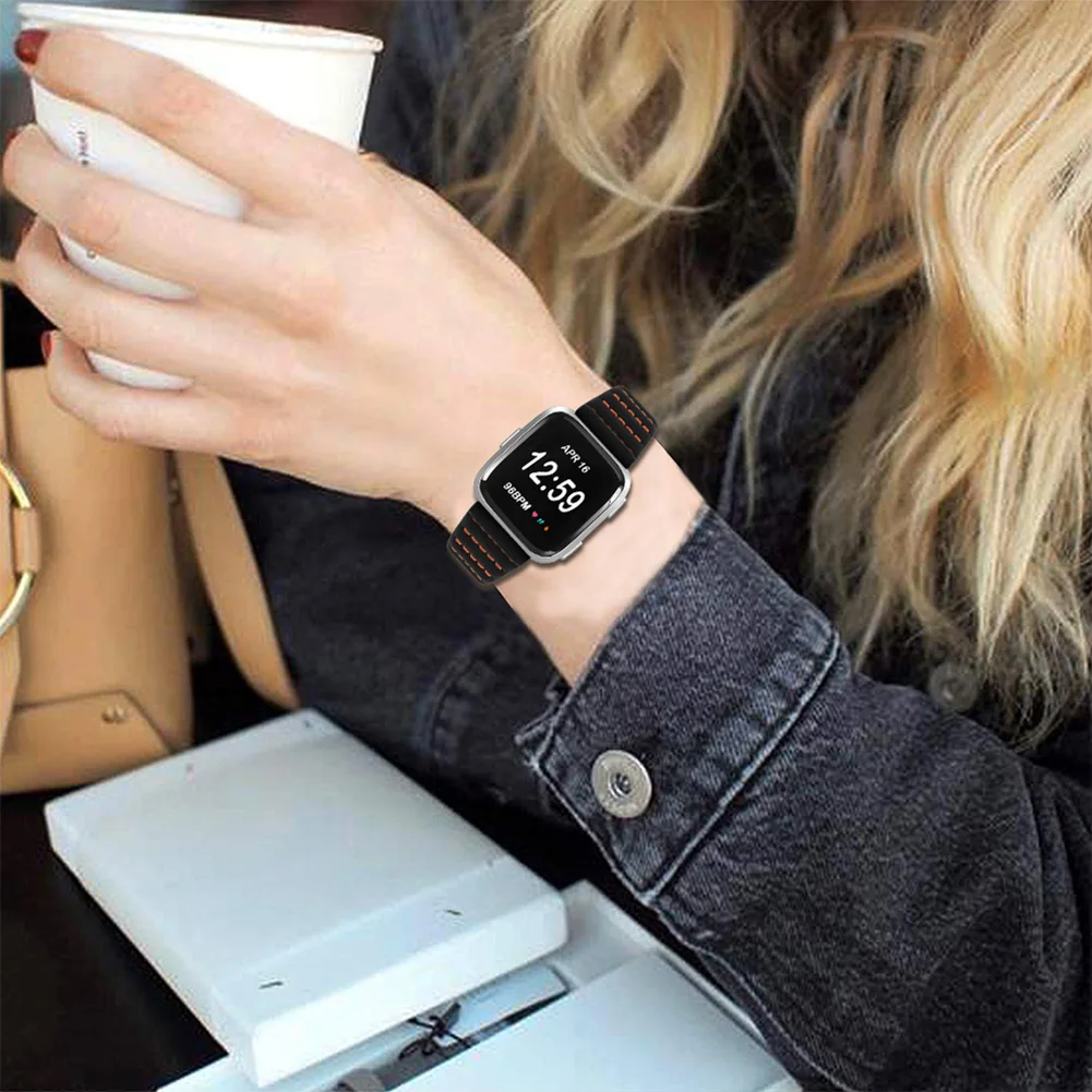 Кожаный ремешок для часов на замену браслет ремень для FitbitVersa Смарт часы NC99