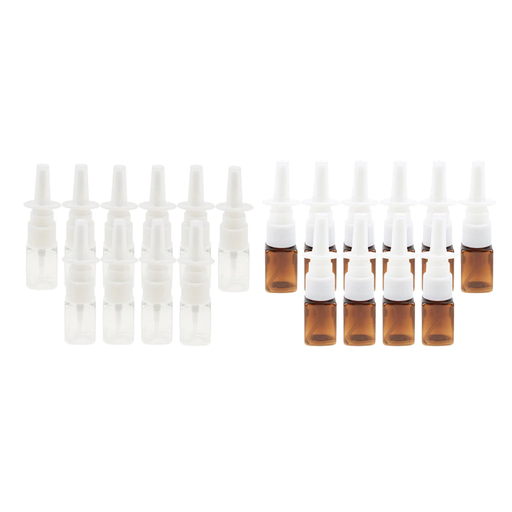 10pcs Plastic Empty Refillable Nasal Spray Bottles Makeup Cosmetic Perfume Container Holder 10ml