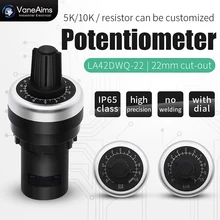 Potenciómetro de cableado rápido, convertidor de frecuencia de 22mm de instalación conveniente, controlador de velocidad de precisión 1K5K10K50K100K