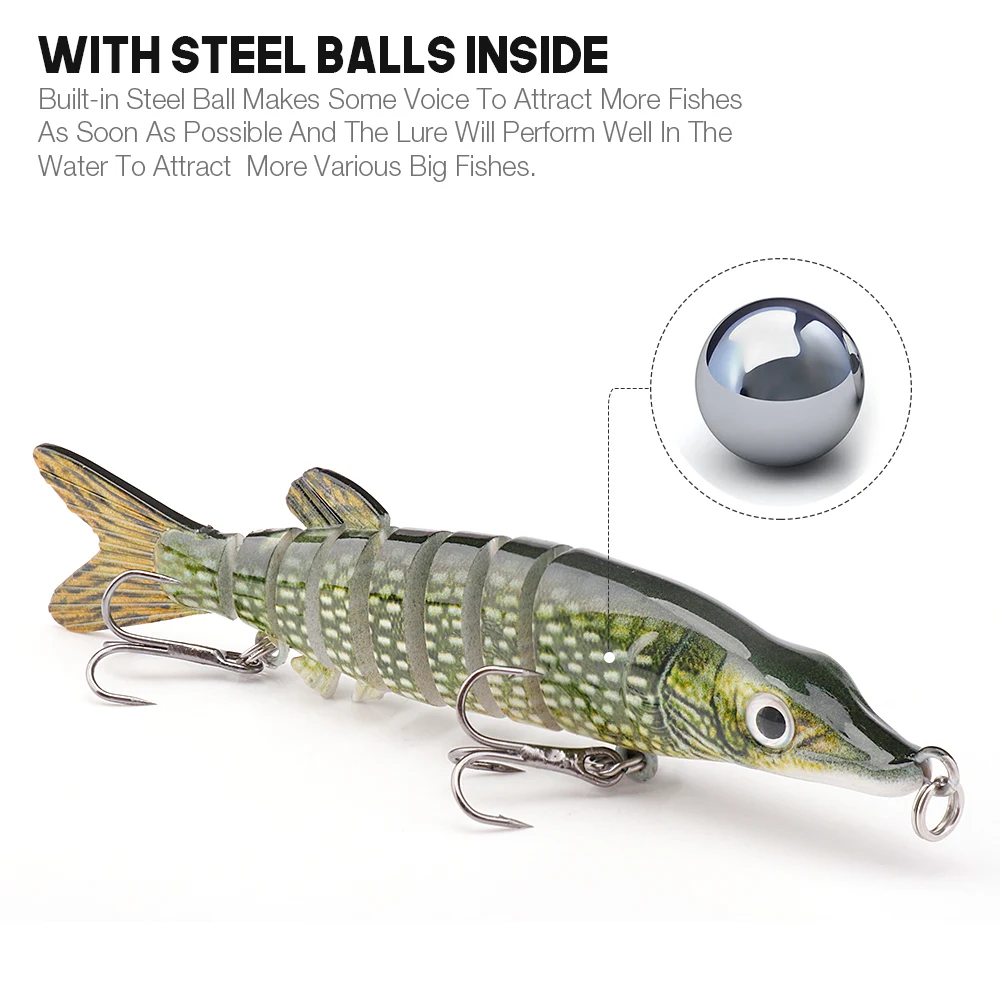 Fishing Lure Set-3pcs Sinking Wobblers for Pike Fishing Lure Set 10cm 17g  Lifelike Artificial Bait Kit with Crankbaits Fishing Tackle Box, Ideal