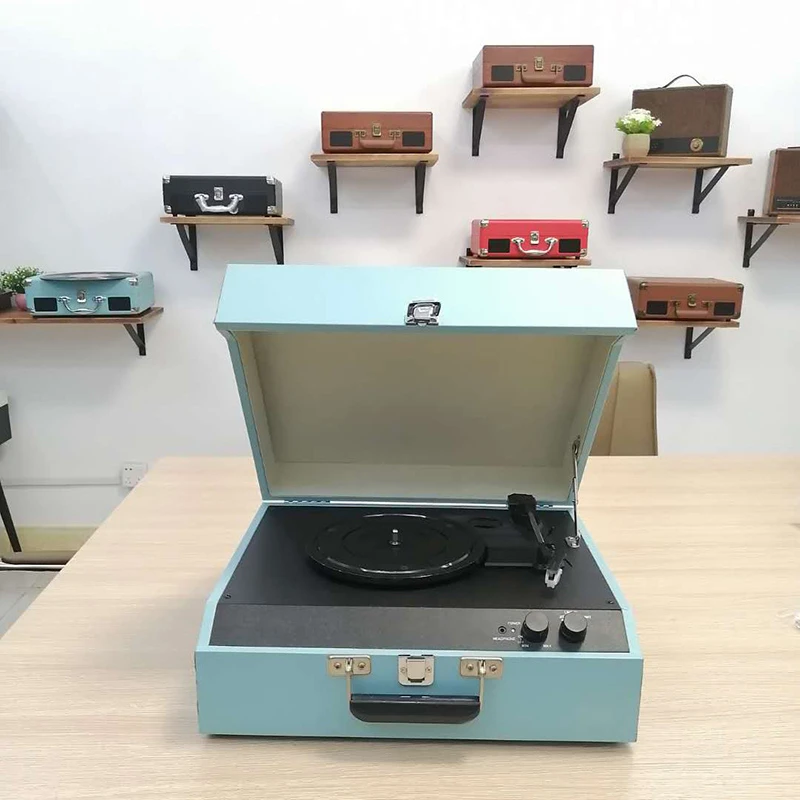 Reproductor de discos de vinilo portátil Retro madera, fonógrafo creativo antiguo con Bluetooth, tocadiscos de Audio, música, decoración del hogar|Giradiscos| - AliExpress