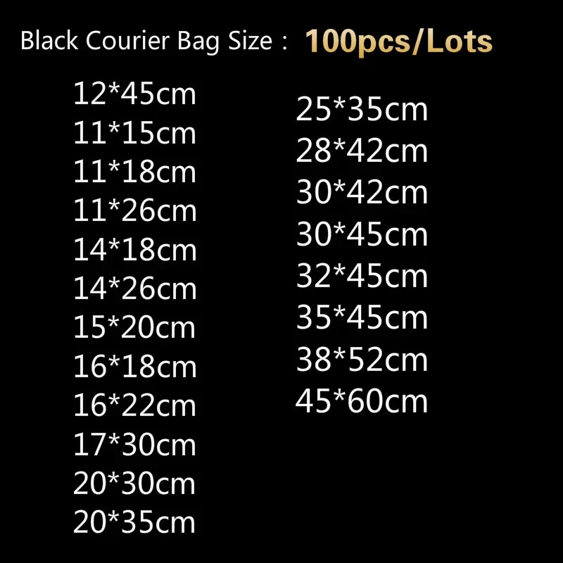 PE Plastic Envelope Mailing Bags Black Poly Storage Bag Self Adhesive Seal Postal Poly Mailer Packaging Bag 100pcs/lot