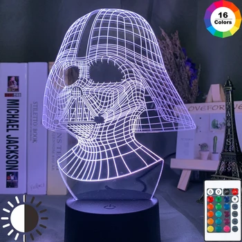 

Star Wars Darth Vader Face 3d LED Night Light for Child Bedroom Decoration Usb and Battery Powered Nightlight for Kid Night Lamp
