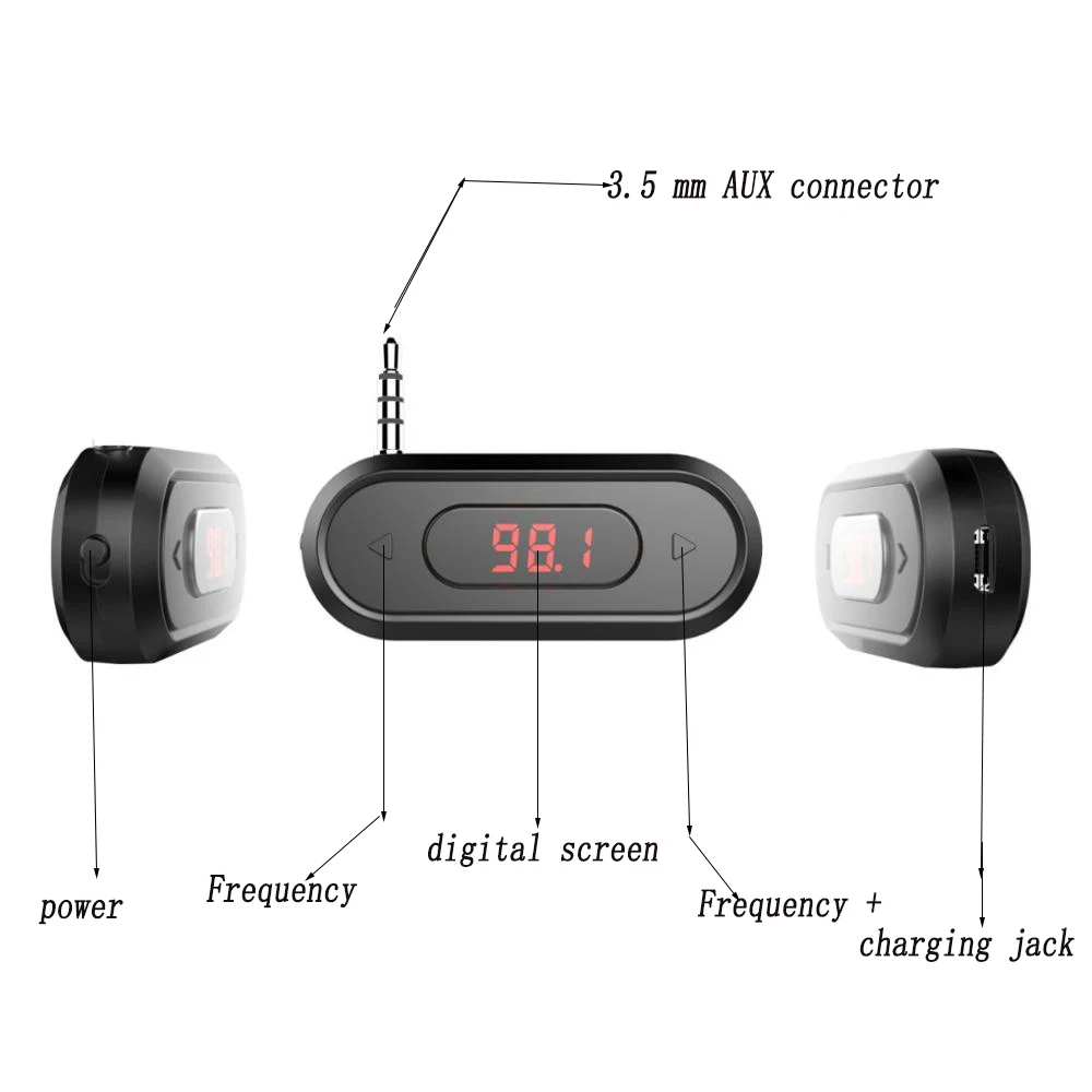 Универсальный беспроводной FM передатчик аудио адаптер автомобильный комплект с 3,5 мм разъемом для xiaomi для iPhone IOS Android автомобильный динамик