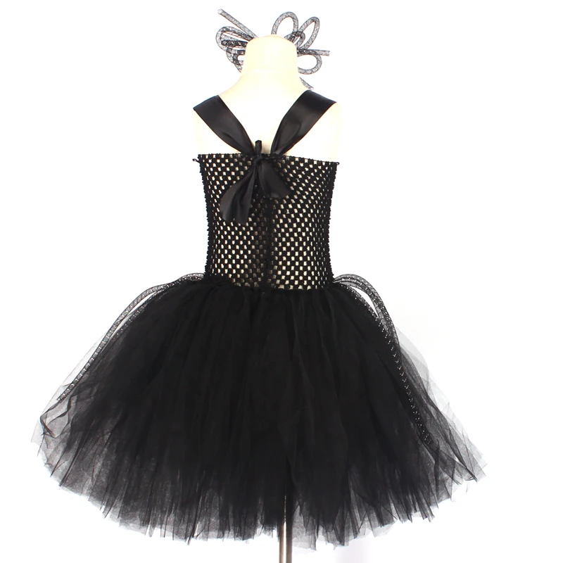 Silly Spider Tutu Dress for Girls Halloween Carnival Party Costume Kids Black Arachnid Animal Dress with Hair Clip Cosplay Dress (12)