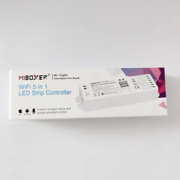 

New 10pcs MiBoxert WL5 5 IN 1 WiFi LED Controller 2.4G For Single color, CCT, RGB, RGBW, RGB+CCT Led Strip Amazon Alexa Voice