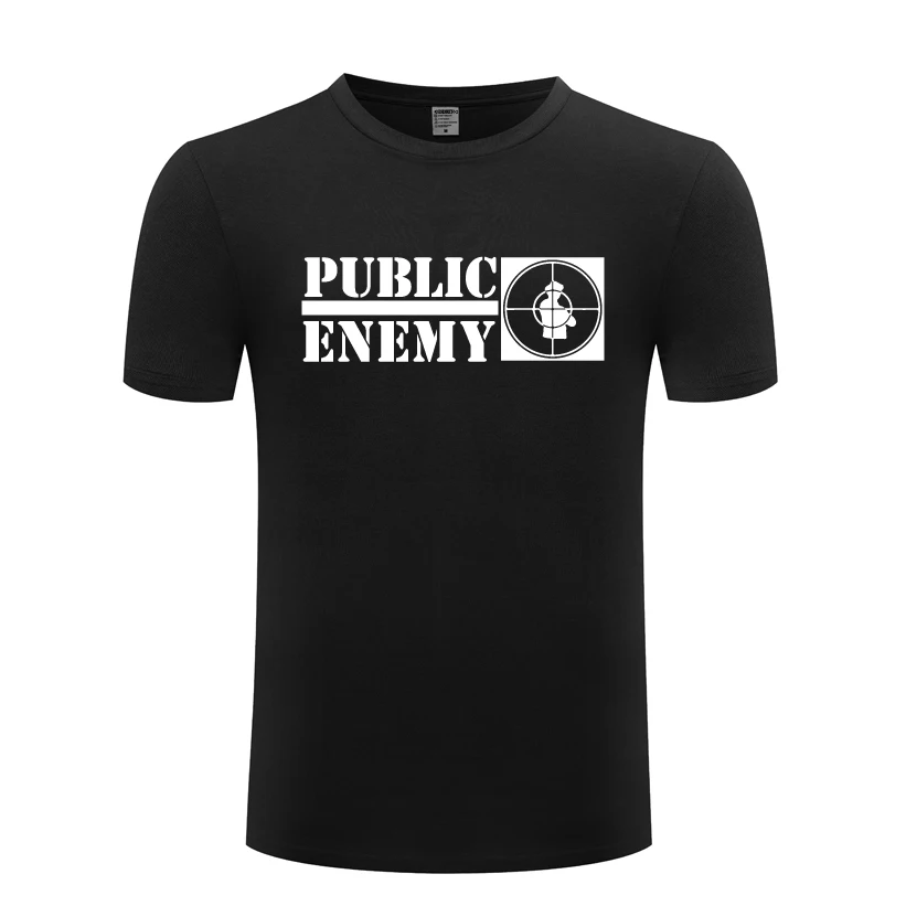 Public Enemy Logo T-shirt 2019 TREND Hip Hop Black T-ShirtS-5XL Black Cotton Tee