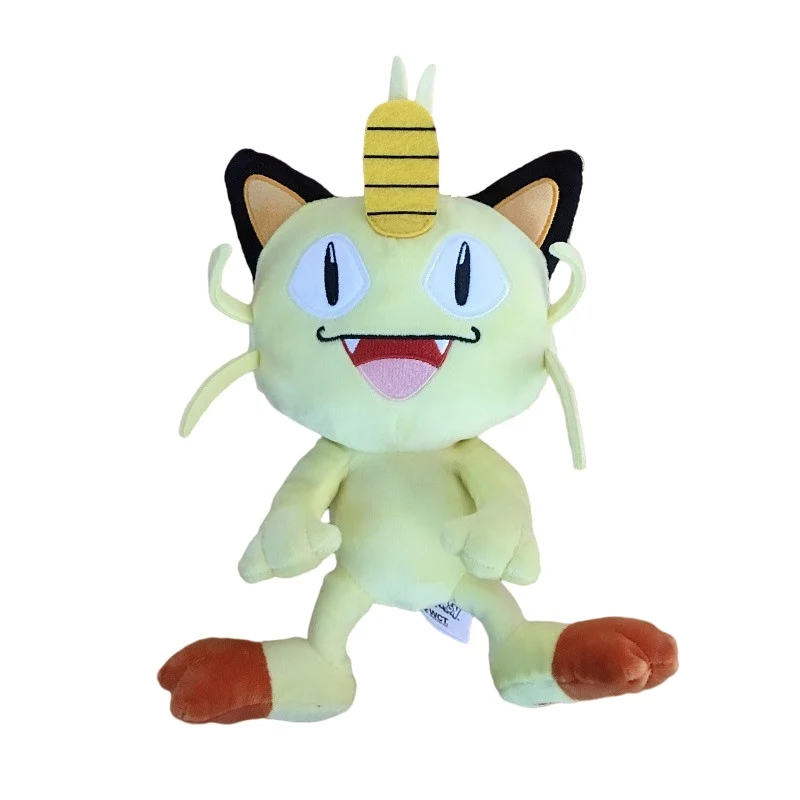Original Pokemon Pikachu Series Anime Cartoon Meowth Plush Toy Kawaii Animal Cat Soft Stuffed Doll Children Gift 25cm