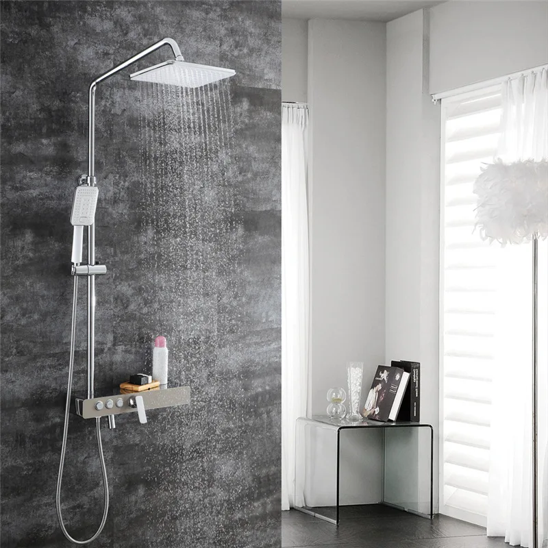 

Hideep Bathroom Surface Mounted Rain Shower-Storage Shower Hot And Cold Shower Nozzle Bathroom Set