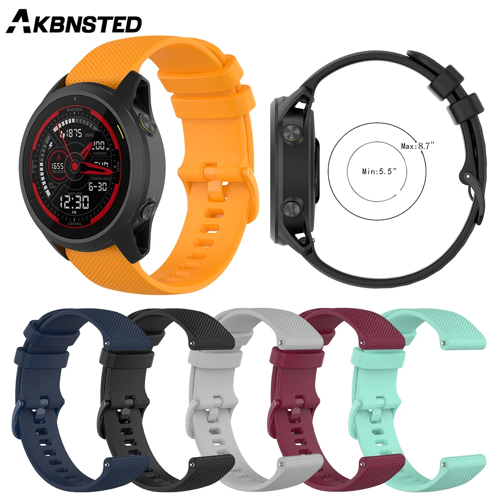 

AKBNSTED 22MM Colorful Soft Silicone Sport Strap For Garmin Forerunner 745/Huami Amazfit GTR 47MM/GTR 2/Pace Smart Watch Strap