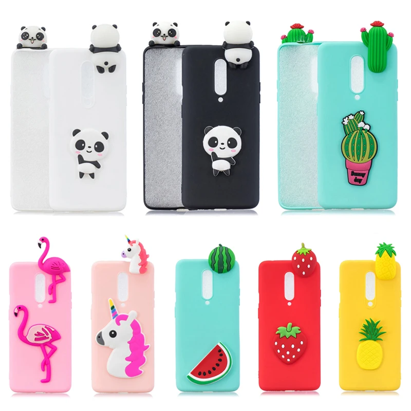 3D Kawaii Единорог панда кактус ананас ТПУ чехол для Funda Oneplus 7 Pro Чехол One Plus