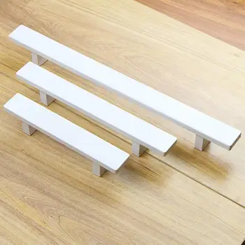 

Simple modern rectangular painted white cabinet closet door handle widened wide strip home door handle