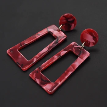 

Bohemia Acrylic Women Earrings Geometric Long Square Earrings Ladies Fashion Jewelry For Women Dangle Vintage