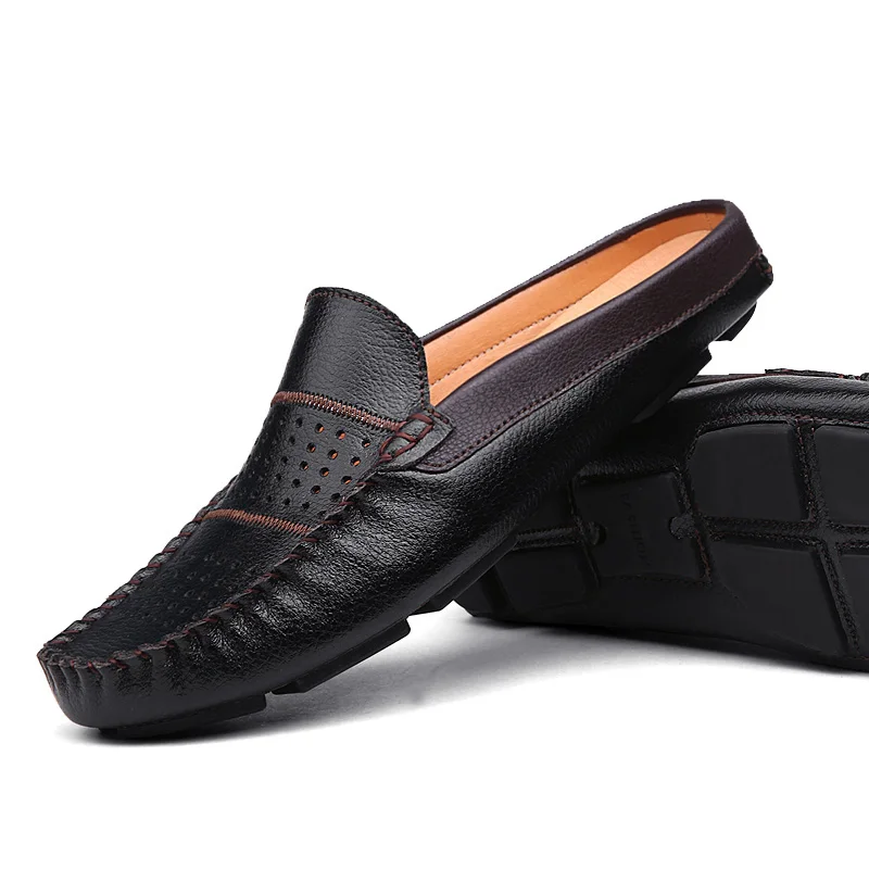 

2020 New Summer shoes men loafers genuine leather menshoes casual slip on black zapatos Hombre