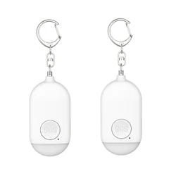 Lot de 2 lumières LED rechargeables, imperméable, défense d'urgence SOS, alerte antivol, alarme sifflet pour enfants et personnes âgées 