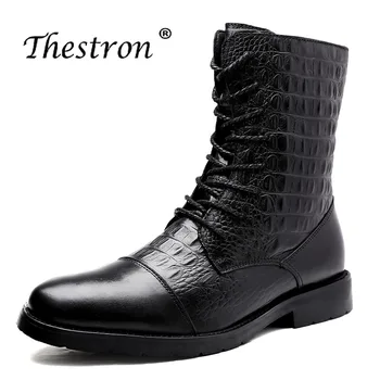 

Sell Well Men's Motorcycle Boots Men's Code 36-47 Non-slip Work Boots Brand Fashion Retro Boots Men's Leather Combat Boots Men