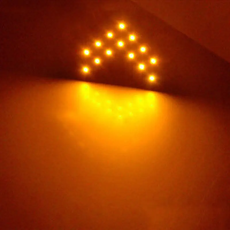 2x 14-SMD LED Arrow Turn Lights Signal Indicator for Car Side Mirror Yellow