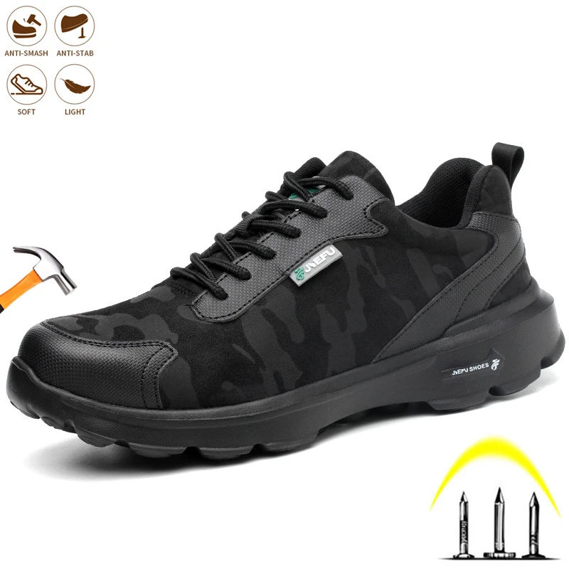 

Мужские дышащие защитные рабочие ботинки со стальным носком, непробиваемые, противоскользящие, легкие, непрокалываемые, удобные кроссовки