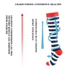 HUAYASX Compression Stockings Men Women Running Stripes Dots Love Claws Stars Sport Flight Nylon Varicose Veins Knee Long Socks ► Photo 3/6