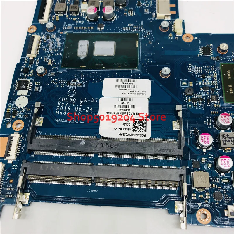 remarkable  For HP 15-AY Series Laptop Motherboard CDL50 LA-D707P With SR2ZV i7-7500 CPU 914598-601 903788-601 