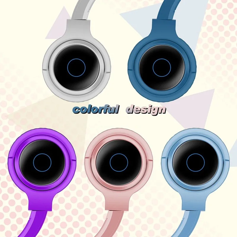 LED Cat Ear Headphones Cute Kids Bluetooth Headset with MIC for Handsfree Boys Girls Birthday Gifts Stereo Music Headsets