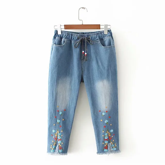 Fashion Embroidered Jeans Women 