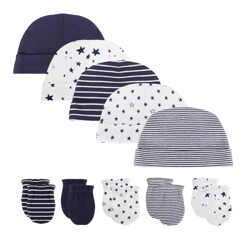 New Baby boy girls hat +kids gloves newborn photography props Cotton infant Cap Summer accessories